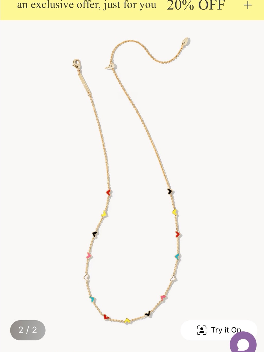 Kendra Scott Gold Multicolor Chevron Station Necklace
